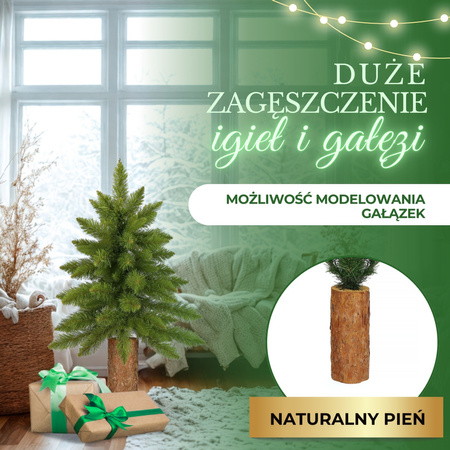 Choinka na pniu 90 cm sztuczna jodła zielona jak żywa