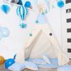 Namiot Tipi dla dzieci wigwam z poduszkami błękitny w gwiazdki
