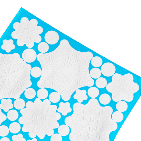 Naklejki świąteczne, dekoracje na okno 65 szt. płatki śniegu, ozdoby okienne, samoprzylepne, białe