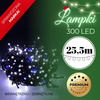 Lampki choinkowe 300 led zimny biały, flash niebieski 25,5 m oświetlenie świąteczne IP44