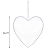 Bombki akrylowe 8cm serce plastikowe decoupage zestaw 8 szt.