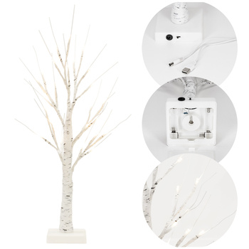 Drzewko świecące brzoza 60 cm 25 Led świąteczna dekoracja ozdoba świetlna