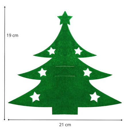 Kieszonki na sztućce 2szt. świąteczne etui, pokrowce choinki zielone