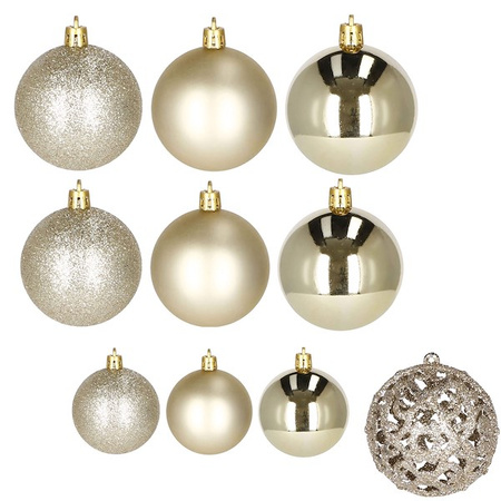 Bombki choinkowe 100 szt. ozdoby świąteczne zestaw 6/4/3 cm złote