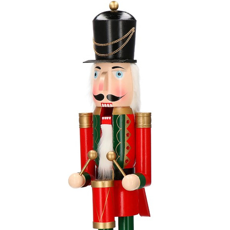 Dziadek do orzechów 120 cm drewniany żołnierzyk z bębenkiem, figurka świąteczna