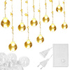 Kurtyna świetlna 108 led girlanda, lampki kulki biały ciepły