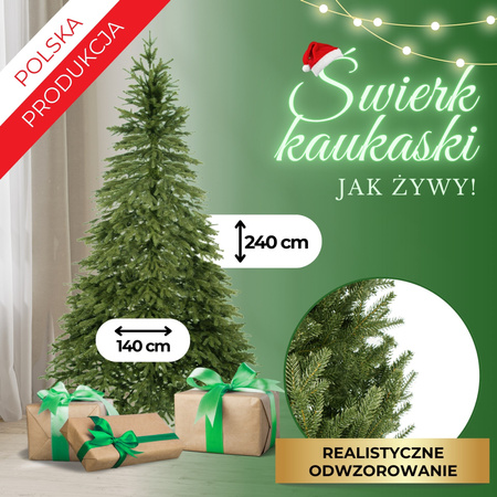 Choinka sztuczna premium 240 cm świerk drzewko bożonarodzeniowe