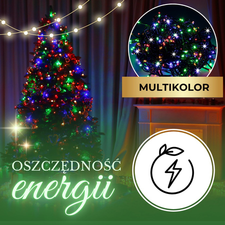 Lampki choinkowe 300 led multikolor 22,5 m oświetlenie świąteczne wewnętrzne