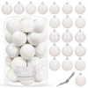 Bombki choinkowe 20 szt. ozdoby świąteczne zestaw 7 cm biały