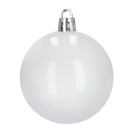 Bombki choinkowe 40 szt. komplet dekoracje świąteczne zawieszki nietłukące, białe