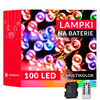 Lampki na choinke 10 m oświetlenie świąteczne 100 LED z pilotem, 8 funkcji świecenia, multikolor