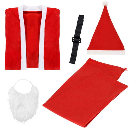 Strój Mikołaja 5 elementów, kostium czerwony