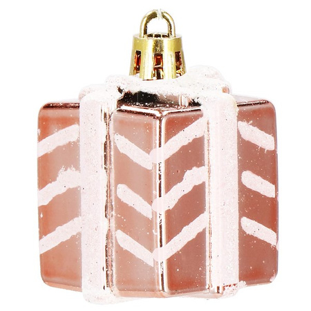 Bombki choinkowe 77 szt. rose gold zestaw choinkowy