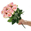 Bukiet sztucznych róż 12 kwiatów dekoracyjne różowe