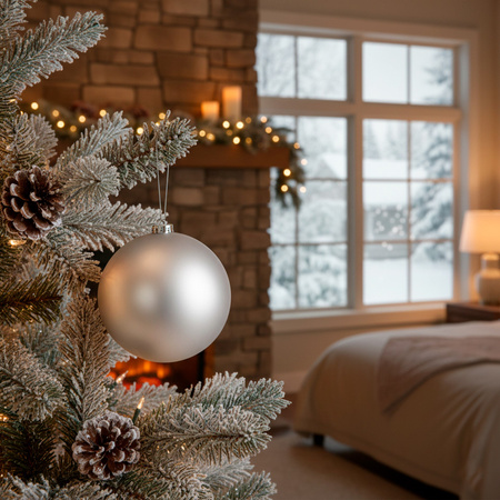 Bombki choinkowe, nietłukące 6 szt. dekoracje świąteczne 15 cm srebrne