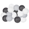 Cotton balls 10 led lampki dekoracyjne, girlanda na baterie szaro-białe