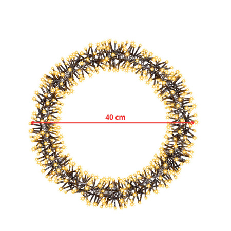 Wieniec świąteczny 300 LED dekoracja świetlna na drzwi 40 cm 8 trybów świecenia, IP44 ciepły biały