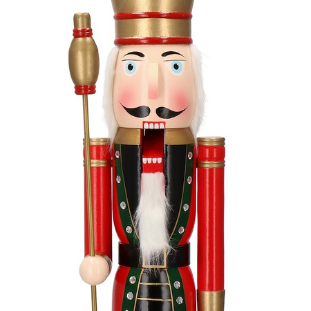 Dziadek do orzechów 120 cm drewniany żołnierzyk z berłem, figurka świąteczna