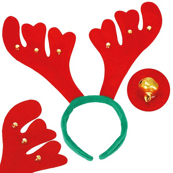 Opaska na głowę rogi renifera świąteczna ozdoba z dzwoneczkami