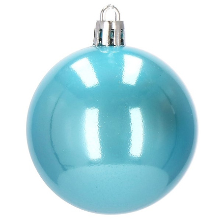 Bombki choinkowe przeźroczyste 30 szt. niebieski 6cm zestaw choinkowy