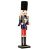 Dziadek do orzechów 61 cm z bębenkiem, drewniany żołnierzyk granatowy, figurka świąteczna