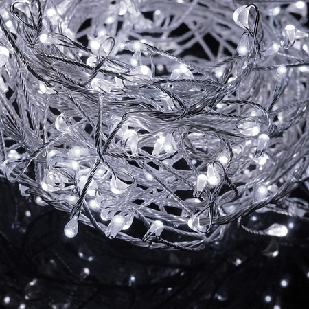 Lampki choinkowe 100 LED sopelki na baterie białe zimne