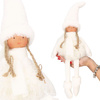 Para laleczek 34 cm ozdoba świąteczna, figurka świąteczna, gnom białe