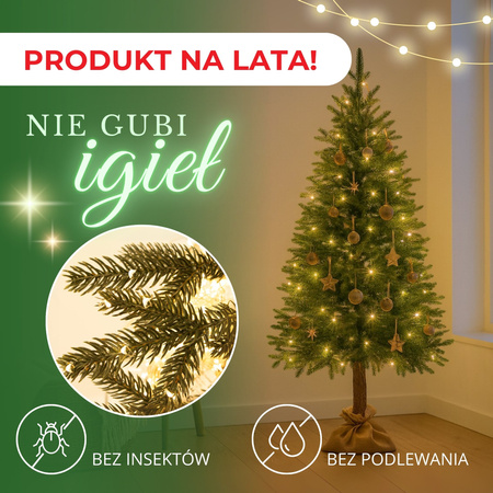 Choinka sztuczna na pniu 220 cm świerk PE jak żywy