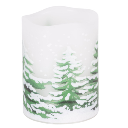 Świeca LED na baterie do stroików, dekoracyjna zestaw 3 szt. świąteczny wzór