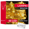 Girlanda świąteczna 100cm z lampkami 50 LED biały ciepły, łańcuch choinkowy, zielony