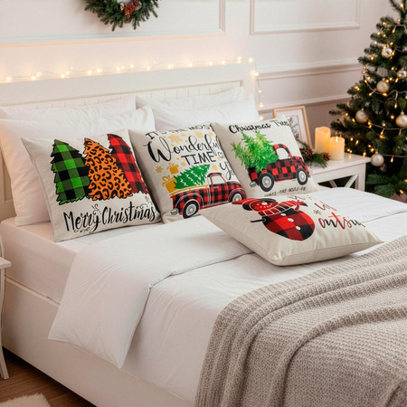 Świąteczki poszewki 40x40cm 4 szt. zestaw na poduszkę jaśka dekoracyjne bożonarodzeniowe