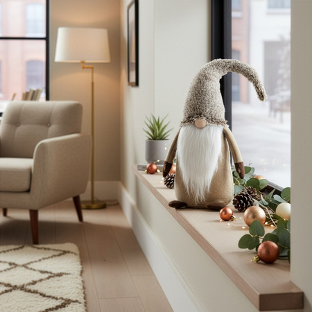 Skrzat świąteczny 60 cm figurka krasnal stojący gnom ozdoba bożonarodzeniowa