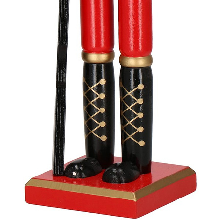 Dziadek do orzechów 51 cm z karabinem, drewniany żołnierzyk w cekiny, figurka świąteczna