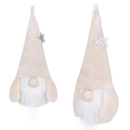 Skrzat 15cm ozdoba świąteczna, krasnal świąteczny, gnom kremowy