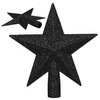 Szpic na choinkę, gwiazda nietłukąca 15 cm czubek brokatowy, czarny