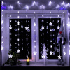 Kurtyna świetlna 180 led girlanda gwiazdki, lampki wewnętrzno-zewnętrzne sople zimny biały + niebieski flash
