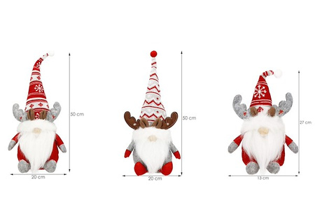 Skrzat ozdoba świąteczna 3 szt. renifer krasnal świąteczny, gnom