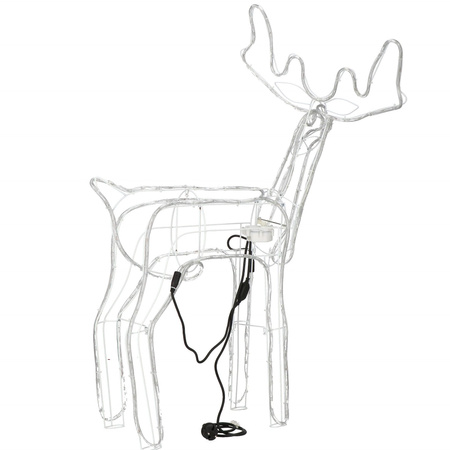 Renifer Led 115 cm świąteczny z ruchomą głową świetlna dekoracja do ogrodu biały zimny