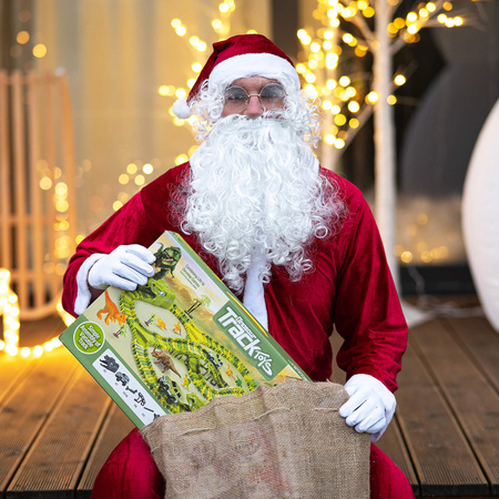 Strój św. Mikołaja 12 elementów, kostium welurowy przebranie czerwony