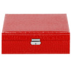 Kufer, szkatułka na biżuterię ekoskóra 26x26x8,5 cm czerwony z przegródkami