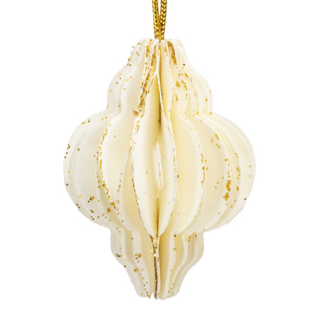 Bombki z papieru 6 szt. ozdoby choinkowe zawieszki świąteczne 4 cm rozkładane białe