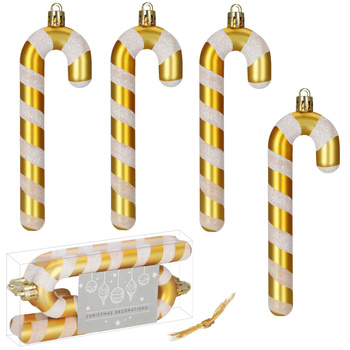 Bombki choinkowe, dekoracje świąteczne do stroika zestaw 4 szt. laska cukrowa, nietłukące