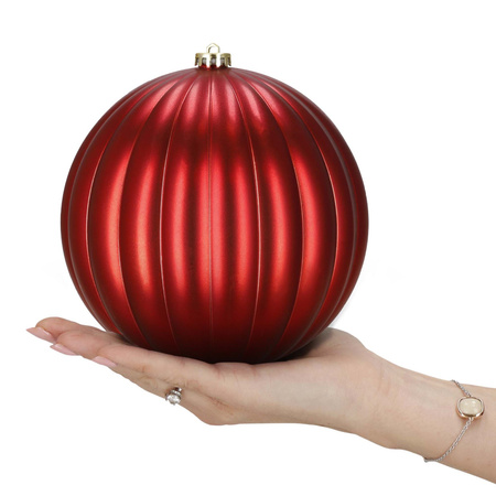 Duże bombki choinkowe 3 szt. ozdoby świąteczne 20,5 cm brokat czerwone