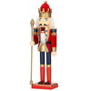 Dziadek do orzechów 31 cm z berłem, drewniany żołnierzyk multikolor, figurka świąteczna