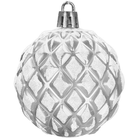 Bombki choinkowe 30 szt. srebrny 6 cm zestaw choinkowy