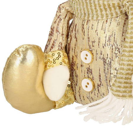 Bałwanek 38 cm dekoracja ozdoba świąteczna, figurka gnom złoty