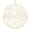 Zawieszka choinkowa kremowa okrągła dekoracja na choinkę 9 cm