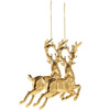 Zawieszki choinkowe 2 szt. renifery ozdoba bożonarodzeniowa złota