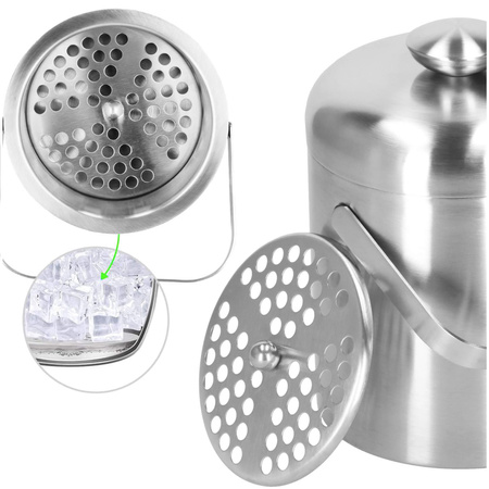 Wiaderko do lodu cooler + szczypce 1,3L pojemnik termiczny