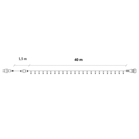 Lampki choinkowe 500 Led multikolor 41,5 m oświetlenie świąteczne IP44